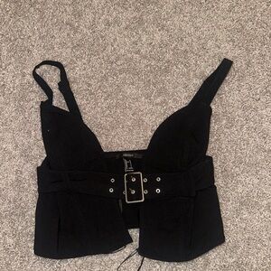 Forever 21 Black Fitted Bustier Bodysuit